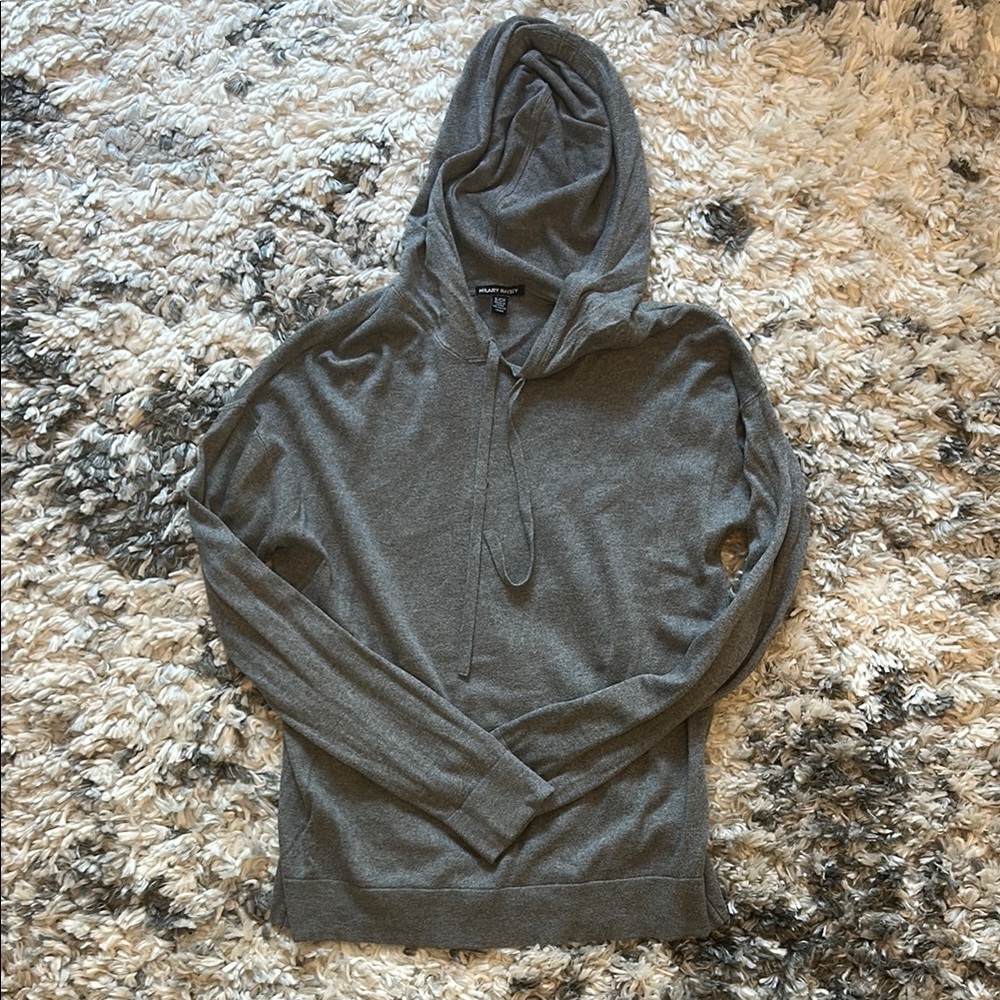 Hilary Radley Gray Pullover Sweater with Hood size small worn once